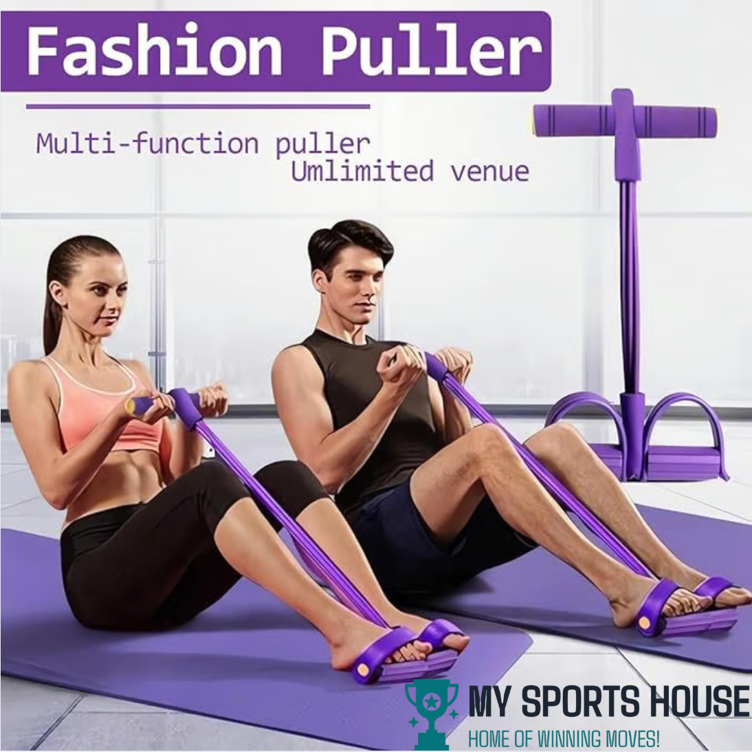 MySportsHouse™ Pedal Elastic Pull Workout Band